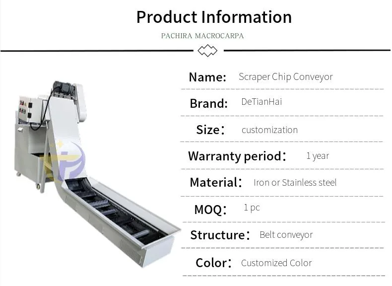 High Effectively Scraper Conveyor for CNC Machines