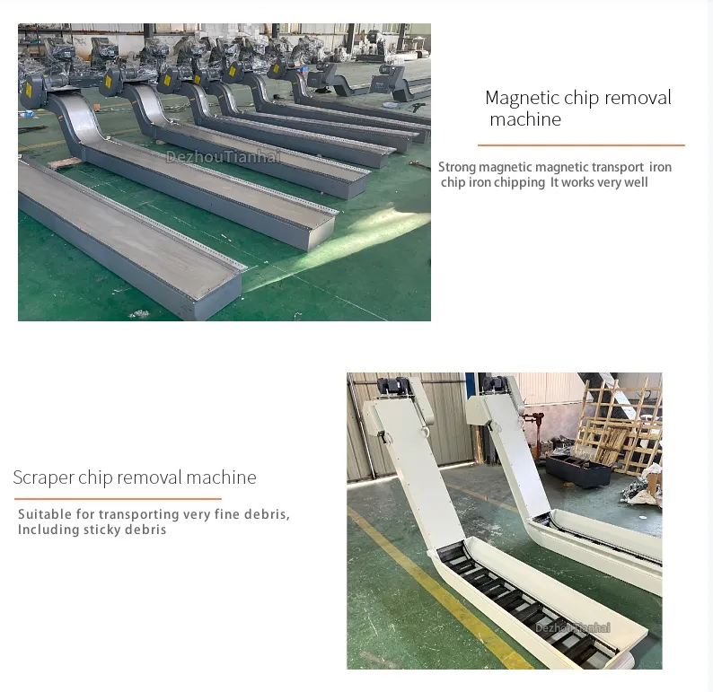 with Coolant Tank Chip Conveyors Chain Plate Scraped Conveyors Chip Conveyor for CNC Lathe