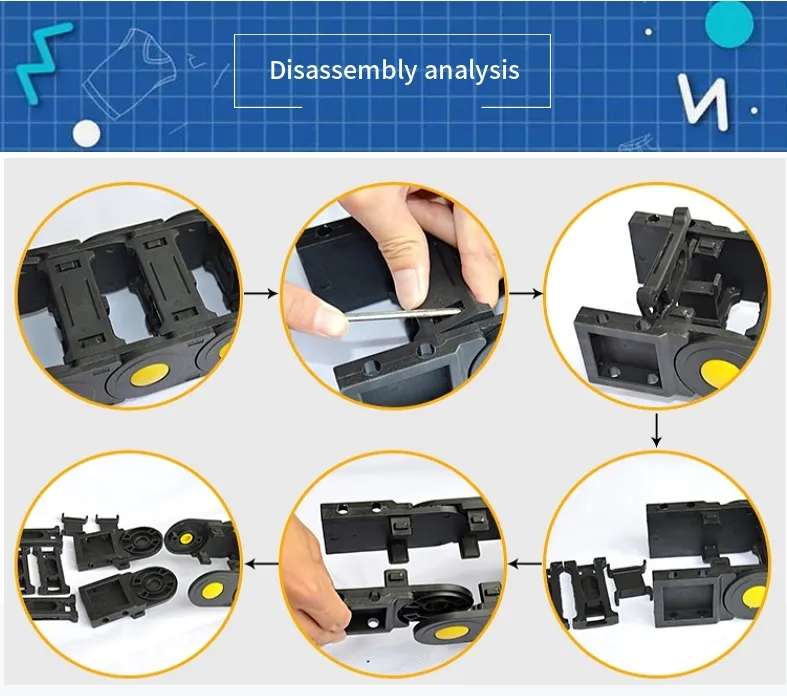 Bridge Type Nylon Flexible CNC Machine Cable Carrier Tray Drag Chain