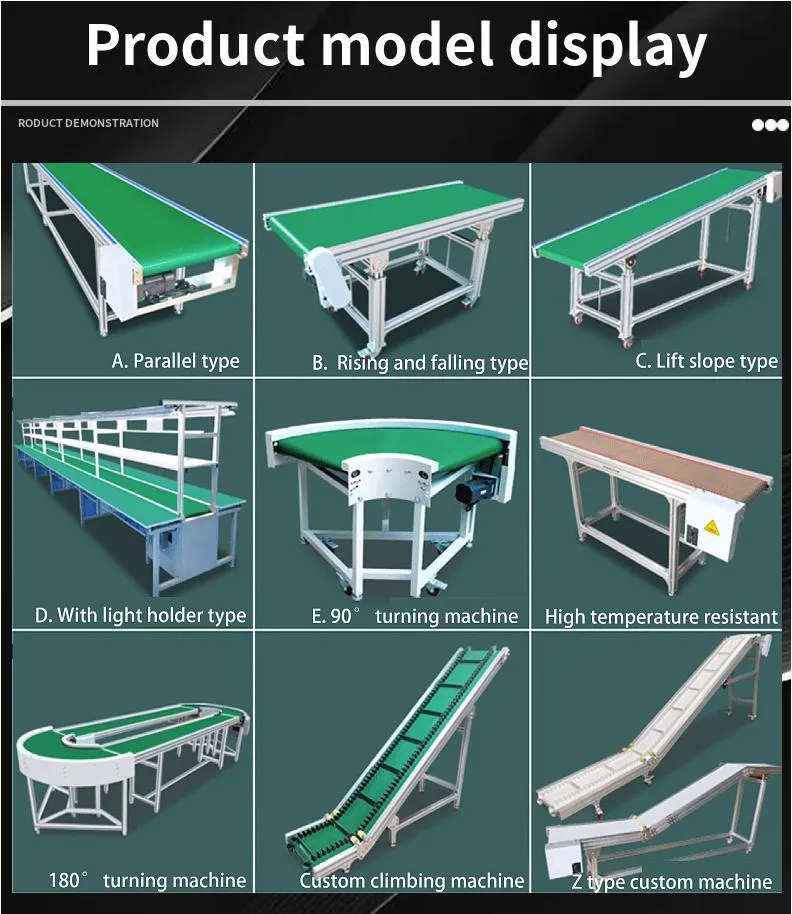 Factory Custom Z Type PVC/PU Green Rubber Belting Moving Belt Conveyor