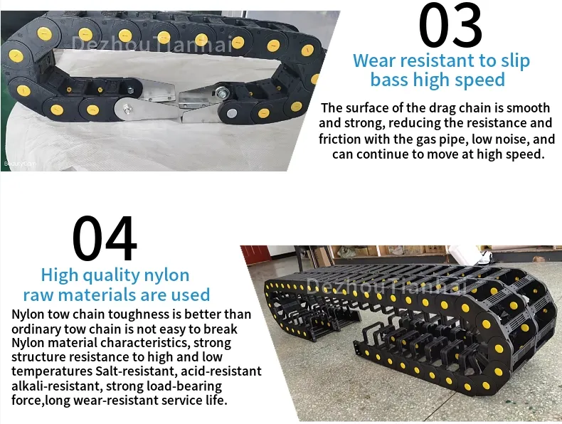 Nylon Bridge Cable Towing Chain Has Complete Models and Is Used for CNC Cutting Machine