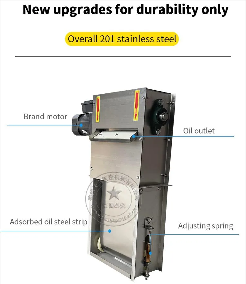 High Speed Cooling Oil Water Skimmer Recovery Machine Grinder Steel Band Oil Water Separator