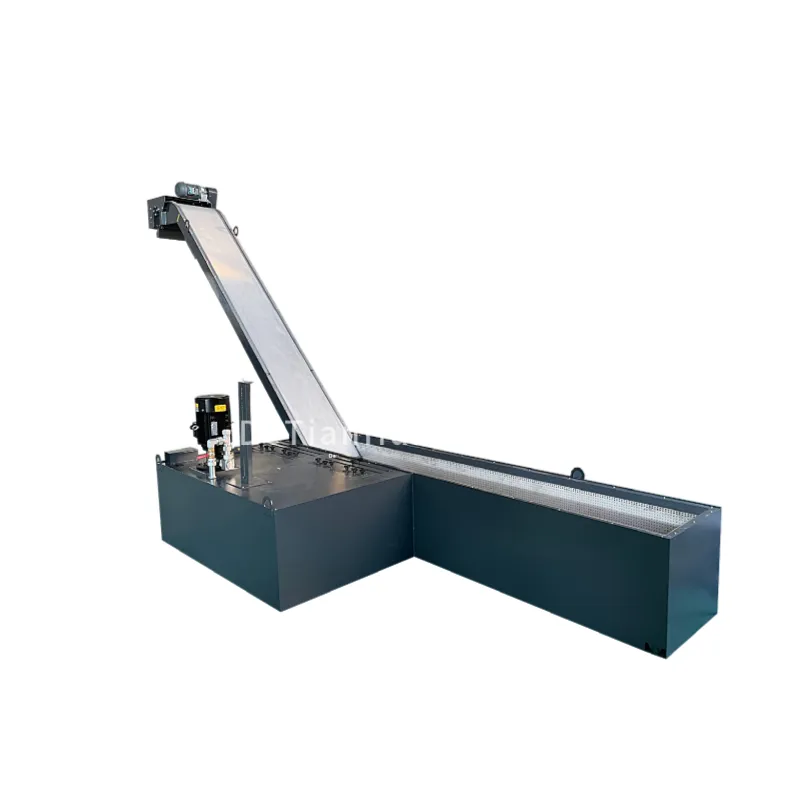 The CNC Machining Center Uses a Customized Chain-Plate Chip Conveyor
