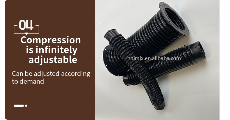 Zipper Flexible Rubber Sleeve Black High Temperature Resistant Corrugated Hose Bellows Cover