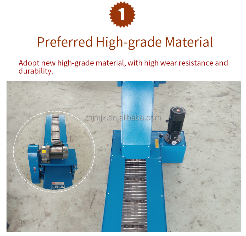 Customized Chain Plate Chip Conveyor Cleaner Made of High-Quality Steel Plate.