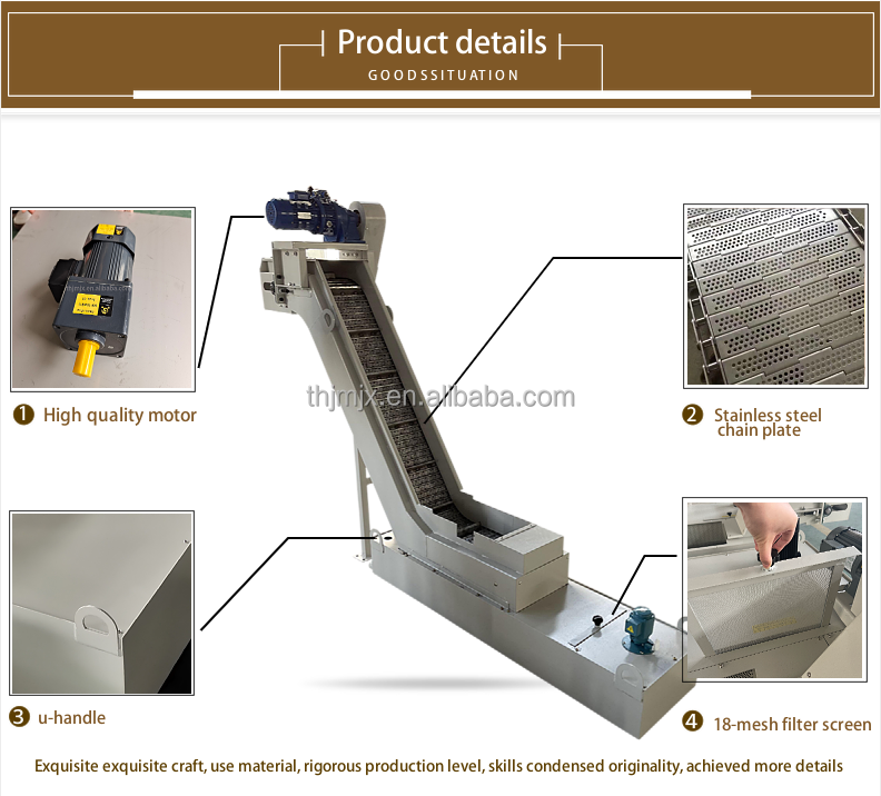 Waste Chip Removal Machine Scraper Conveyor Customized CNC Machine Chip Conveyor