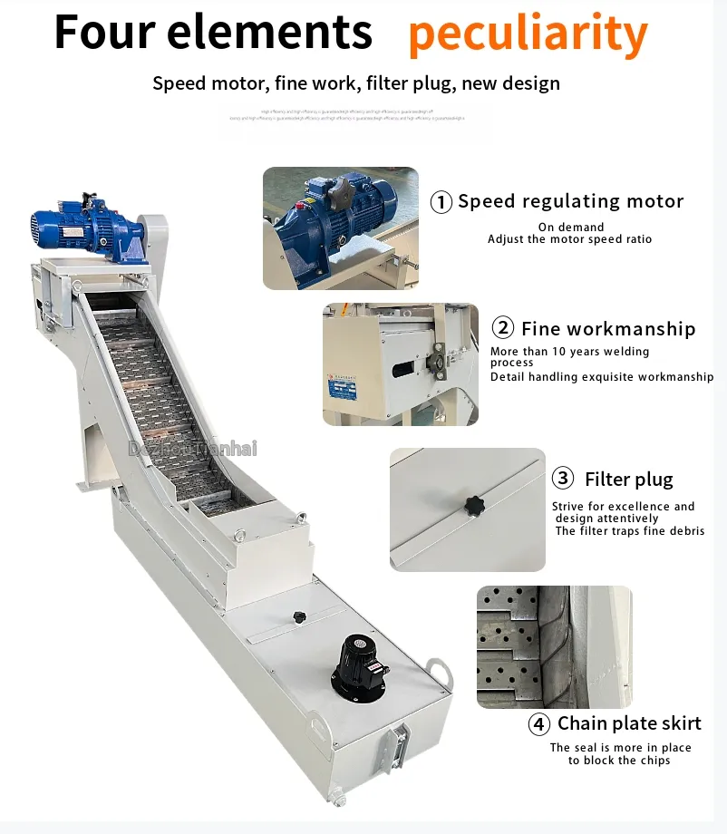 SS304 Chain Plate Scraper Conveyor System Automatic Debris Chip Conveyor