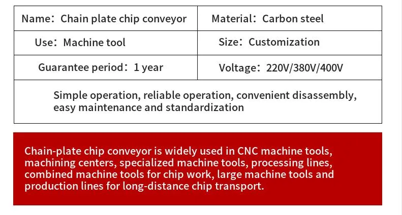 CE Factory Direct Stainless Steel Chain Chip Conveyor Scraper Type Conveyor System