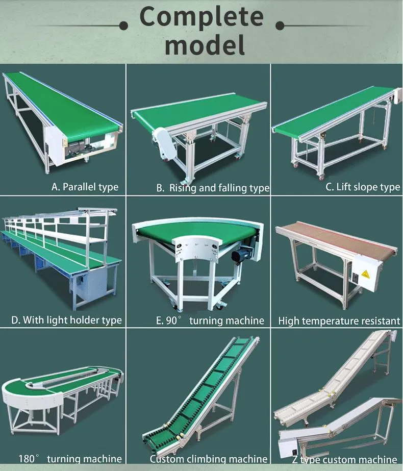 Factory Custom Z Type PVC/PU Green Rubber Belting Moving Belt Conveyor