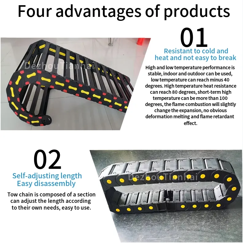 Nylon Bridge Cable Towing Chain Has Complete Models and Is Used for CNC Cutting Machine