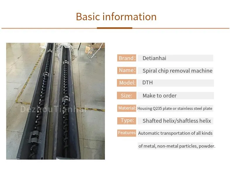 High Quality Factory Custom Type Flexible Spiral Chip Conveyor