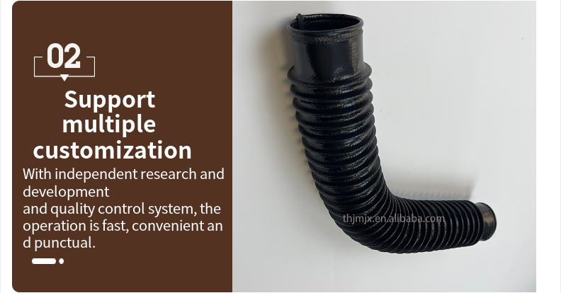 Zipper Flexible Rubber Sleeve Black High Temperature Resistant Corrugated Hose Bellows Cover