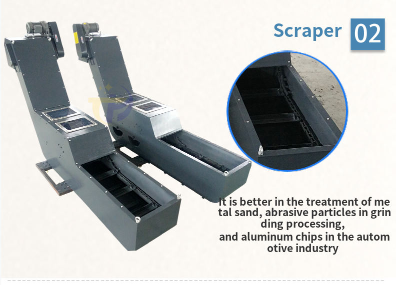 Roller Scraper Chip Removal Machine Filters Transfers Iron Aluminum Debris Conveyor