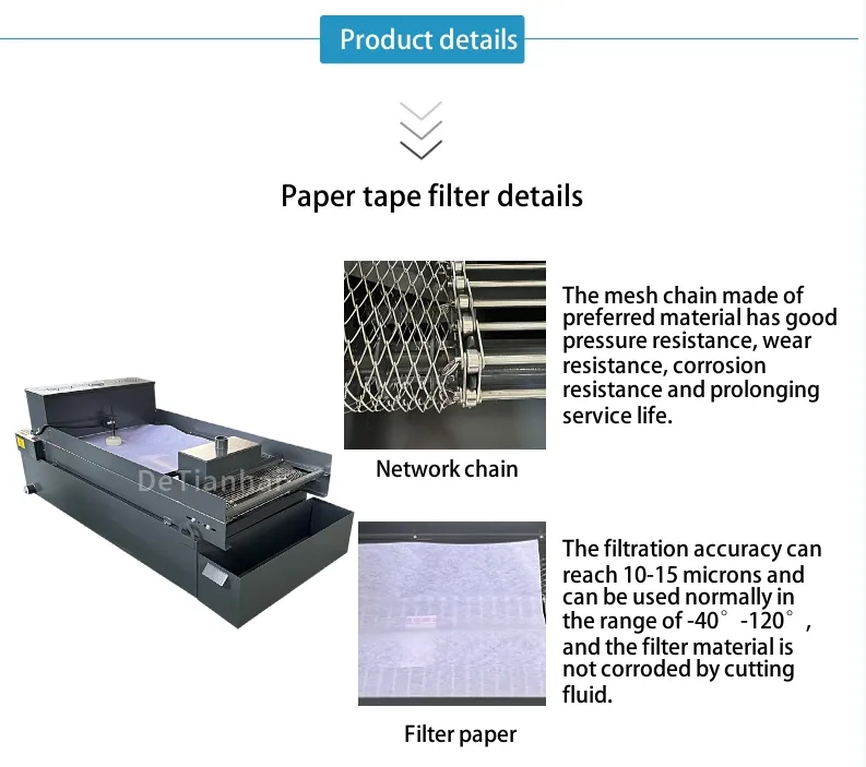 Detianhai CNC Paper Band Filter for Purifying Cutting Fluid