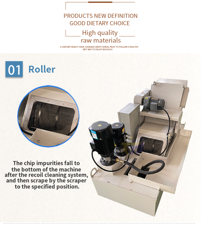 Roller Scraper Chip Removal Machine Filters Transfers Iron Aluminum Debris Conveyor