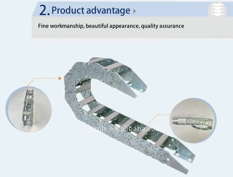 Steel Material Cable Drag Chain with Support Plate