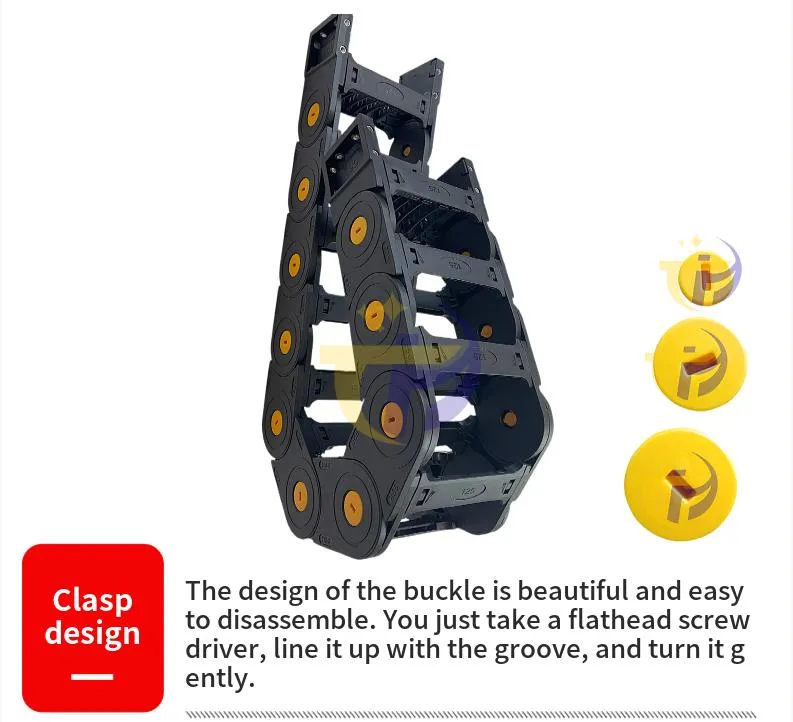 High Speed Nylon Material Electrical Bridged Cable Carrier Drag Chain