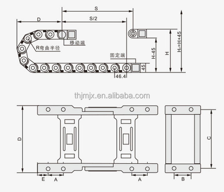 Best Selling Plastic Nylon Cable Electric Drag Chain for CNC Machine