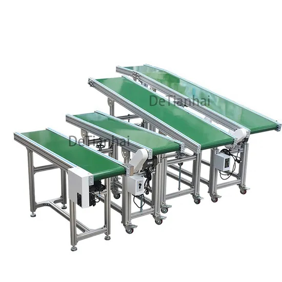 Customized Mini PVC Green Flat Belt Conveyor for Industrial Assembly Production Line