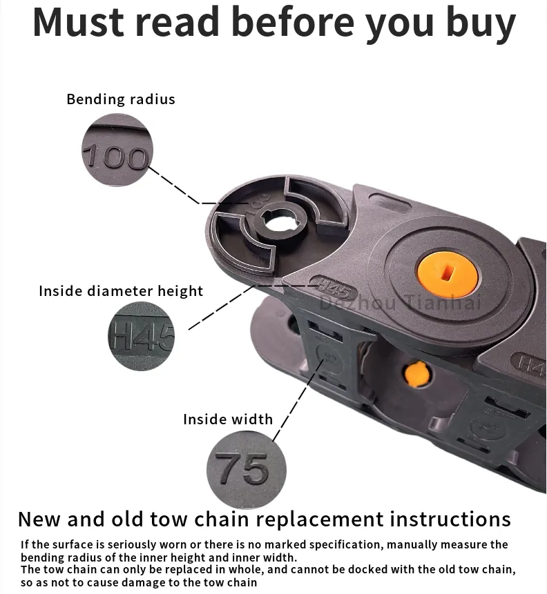 Bridge/Closed Cable Carrier Hydraulic Hose Cable Nylon Drag Chain Energy Chain