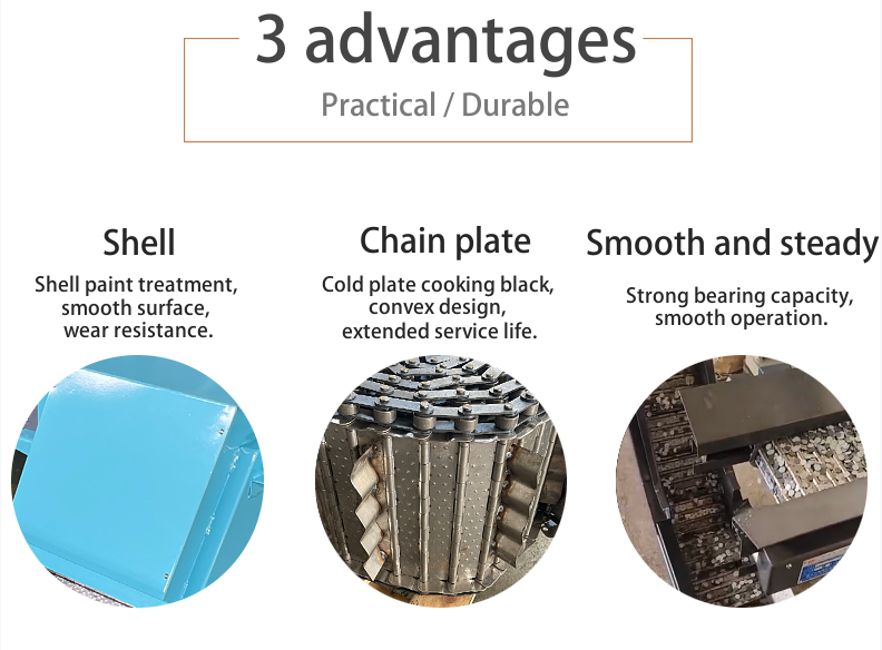 Chain Plate Conveyor for Lathe Processing Iron Filings and Nails Transportation