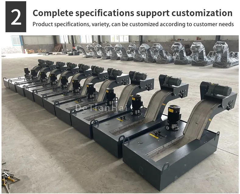 The CNC Machining Center Uses a Customized Chain-Plate Chip Conveyor