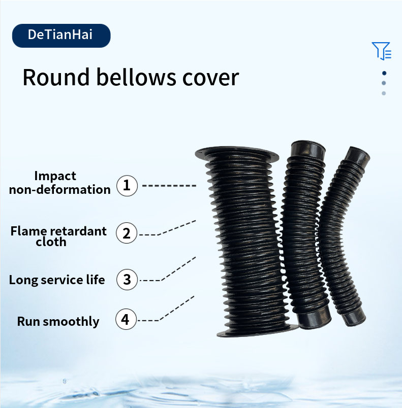 Nylon Rubber Dust Proof Oil Proof Waterproof Round Bellows Cover for Hydraulic Cylinders