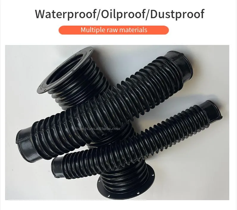 Manufacturer Water Dust Proof Flexible Protective Round Telescopic Spring Fabric Rubber Ball Screw Hydraulic Cylinder Sewn Bellow Cover with Breathing Valve