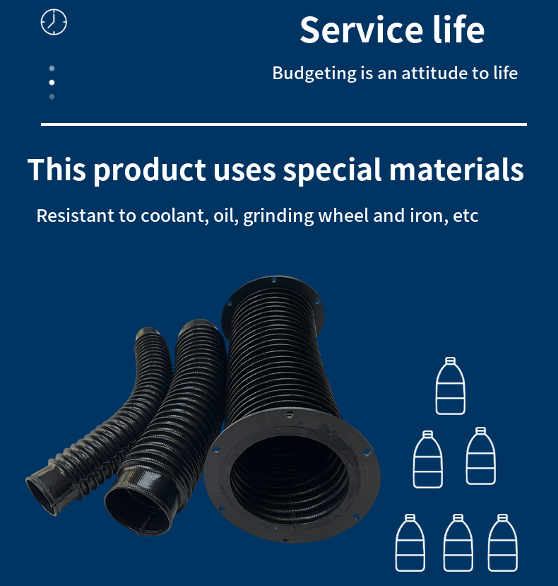Nylon Rubber Dust Proof Oil Proof Waterproof Round Bellows Cover for Hydraulic Cylinders